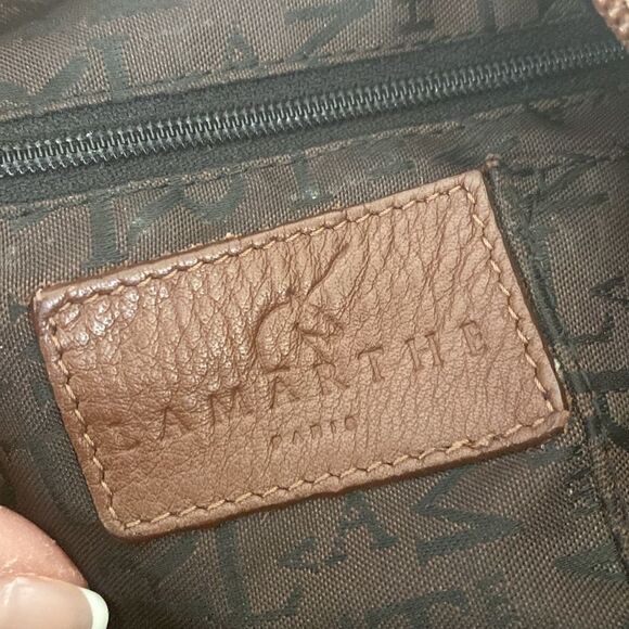 Lamarthe Paris Leather Hobo Shoulder Bag Brown - Picture 15 of 15